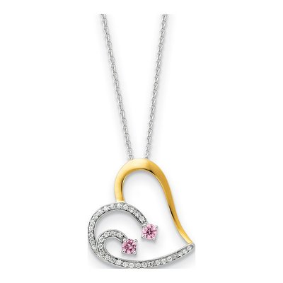 Sterling Silver CZ 'forever by Your Side' Pendant Necklace