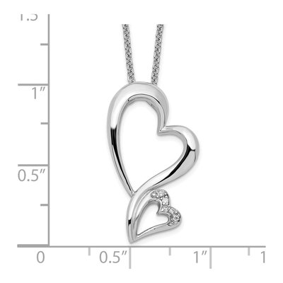 Sterling Silver CZ Heart Necklace – view 3