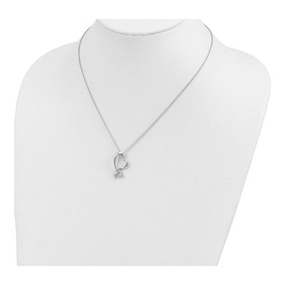 Sterling Silver CZ Heart Necklace – view 5