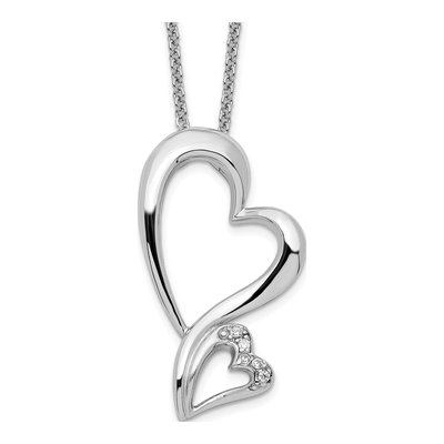 Sterling Silver CZ Heart Necklace