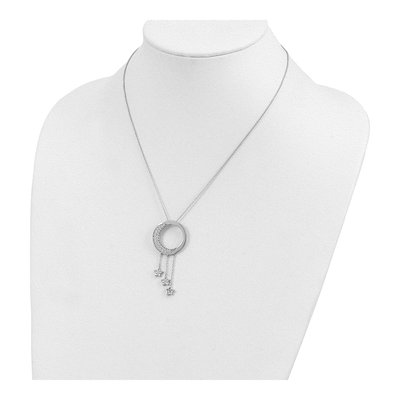 Sterling Silver CZ Moon Stars Necklace – view 5