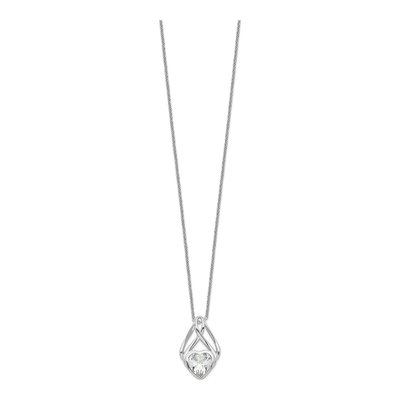 Sterling Silver CZ Heart Pendant Necklace – view 2