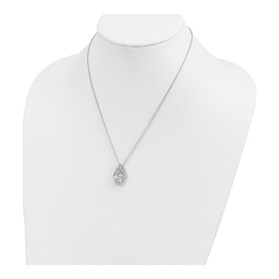 Sterling Silver CZ Heart Pendant Necklace – view 5