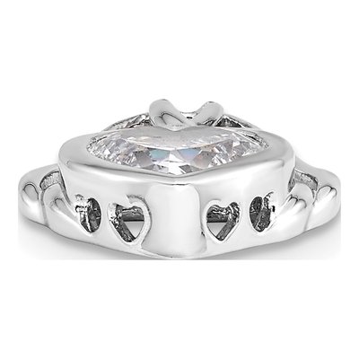 Sterling Silver CZ Heart Pendant Necklace – view 6