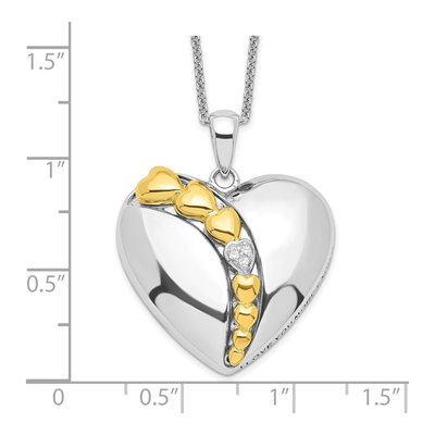 Gold-Plated Sterling Silver CZ Heart Pendant Necklace – view 3