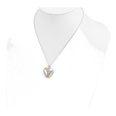 Gold-Plated Sterling Silver CZ Heart Pendant Necklace – view 5