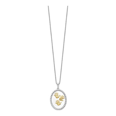 Gold-Plated Sterling Silver Hand Prints Pendant Necklace – view 2