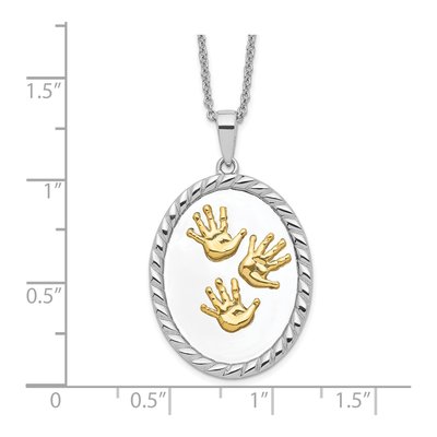 Gold-Plated Sterling Silver Hand Prints Pendant Necklace – view 3