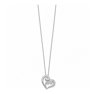 Sterling Silver CZ Heart Mother's Necklace – view 2