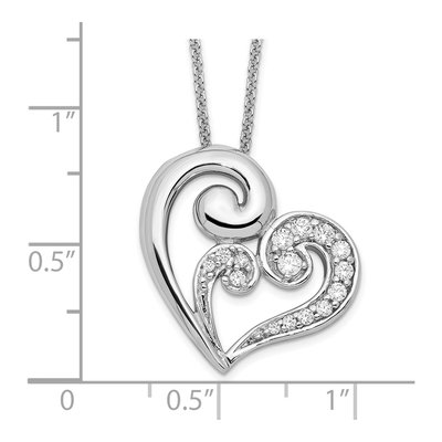 Sterling Silver CZ Heart Mother's Necklace – view 3