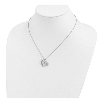 Sterling Silver CZ Heart Mother's Necklace – view 5