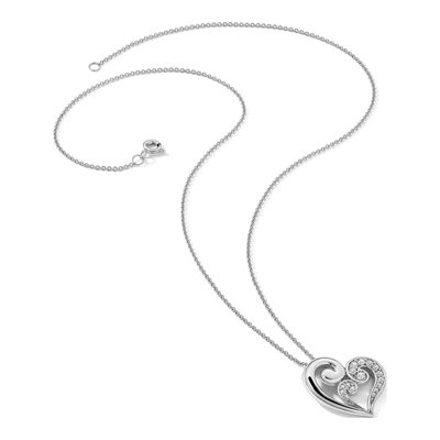 Sterling Silver CZ Heart Mother's Necklace – view 7
