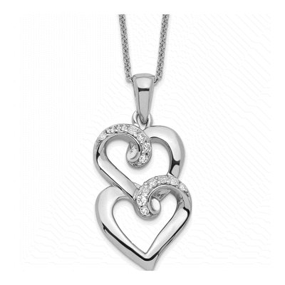Sterling Silver CZ 'to My Sister' Heart Necklace
