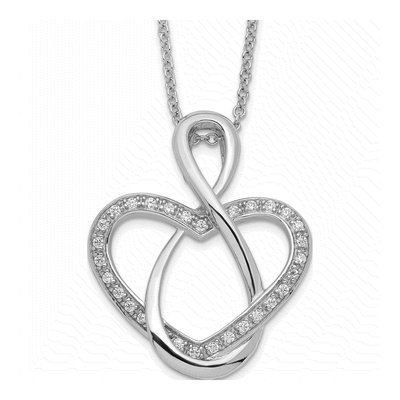 Sterling Silver CZ Lifetime Friend Pendant Necklace