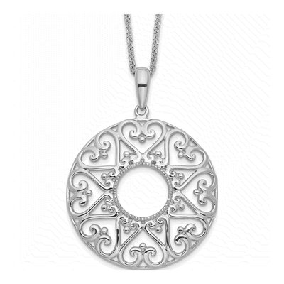 Sterling Silver Family Heart Strings Necklace