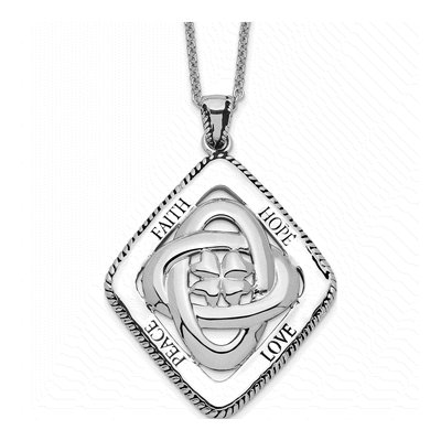 Sterling Silver Family Blessings Pendant Necklace