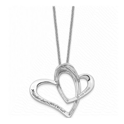 Sterling Silver 'daughter' Heart Necklace – view 6