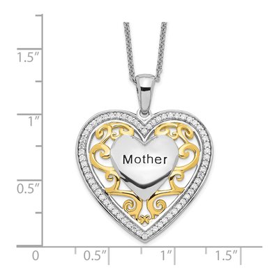 Gold-Plated Sterling Silver Mother Heart Pendant Necklace – view 3