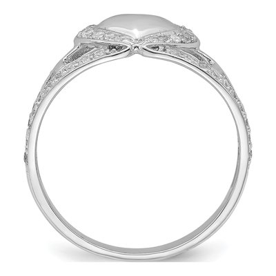 Sterling Silver CZ Heart Ring – view 2
