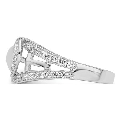 Sterling Silver CZ Heart Ring – view 3
