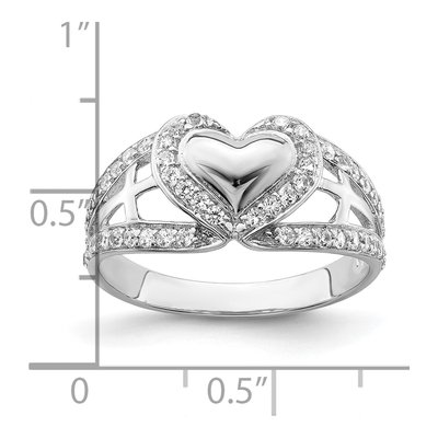 Sterling Silver CZ Heart Ring – view 5