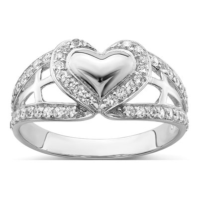Sterling Silver CZ Heart Ring