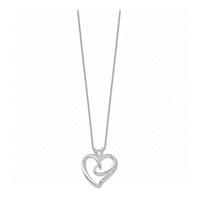 Sterling Silver Hugging Heart Necklace, 18in – view 2