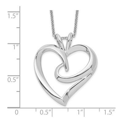 Sterling Silver Hugging Heart Necklace, 18in – view 3