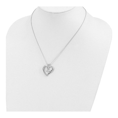 Sterling Silver Hugging Heart Necklace, 18in – view 5