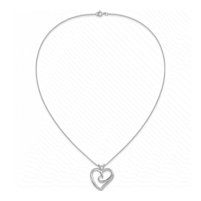Sterling Silver Hugging Heart Necklace, 18in – view 6