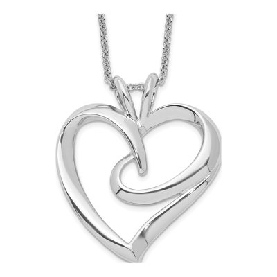 Sterling Silver Hugging Heart Necklace