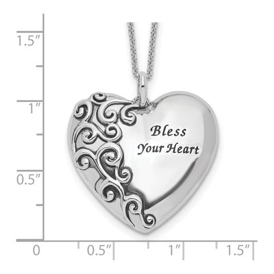 Sterling Silver 'bless Your Heart' Necklace – view 3