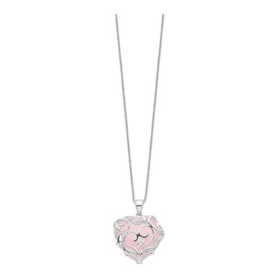 Sterling Silver Quartz Heart Pendant Necklace – view 2