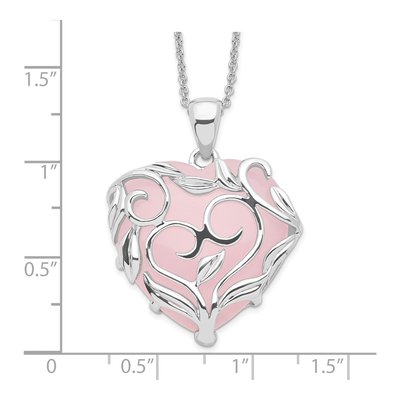 Sterling Silver Quartz Heart Pendant Necklace – view 3