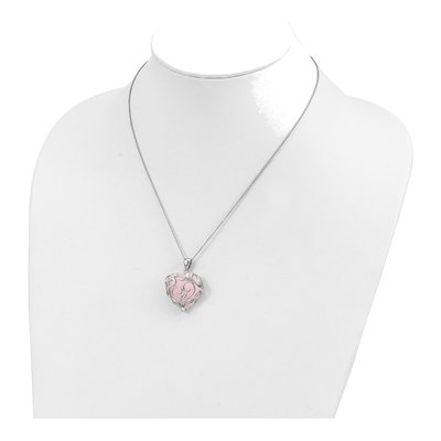 Sterling Silver Quartz Heart Pendant Necklace – view 5