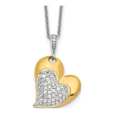 Gold-Plated Sterling Silver CZ Blessed Beyond Measure Pendant Necklace