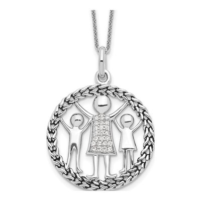Sterling Silver 'knitted Together by Love' Pendant Necklace