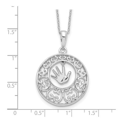 Sterling Silver Antiqued Children Pendant Necklace – view 3