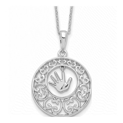 Sterling Silver Antiqued Children Pendant Necklace