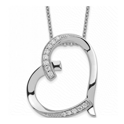 Sterling Silver CZ 'love You Mom' Pendant Necklace