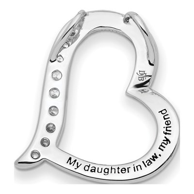 Sterling Silver CZ Daughter-In-Law Pendant Necklace – view 3