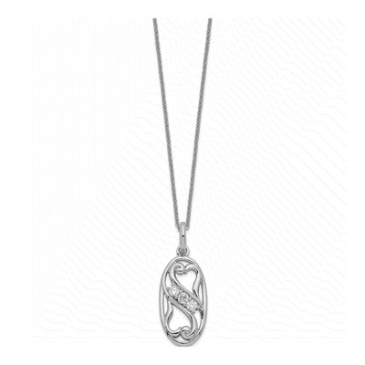 Sterling Silver CZ Best Friends Forever Pendant Necklace – view 2