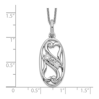 Sterling Silver CZ Best Friends Forever Pendant Necklace – view 3