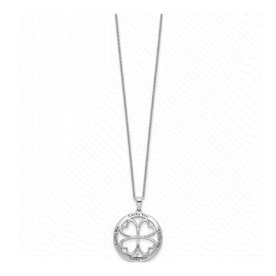 Sterling Silver Diamond Lucky Me You Pendant Necklace – view 2