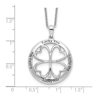 Sterling Silver Diamond Lucky Me You Pendant Necklace – view 3