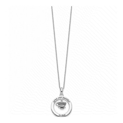 Sterling Silver 'serve One Another' Pendant Necklace – view 2