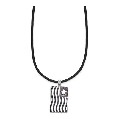 Sterling Silver Waves of Pride Pendant Necklace – view 2