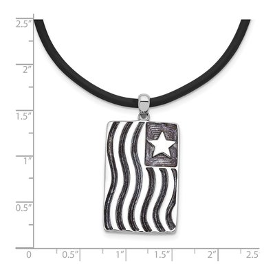 Sterling Silver Waves of Pride Pendant Necklace – view 3