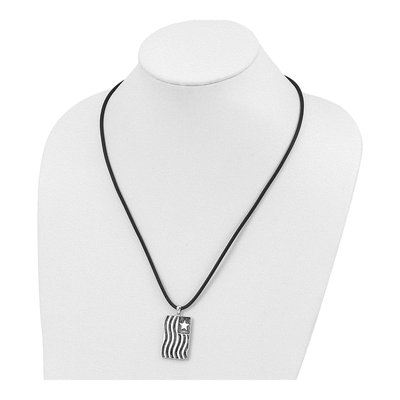 Sterling Silver Waves of Pride Pendant Necklace – view 5