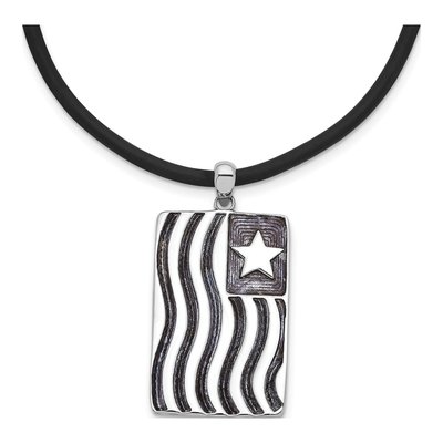 Sterling Silver Waves of Pride Pendant Necklace